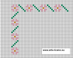 schema punto croce fiori di pesco