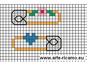 schema punto croce spille da bali