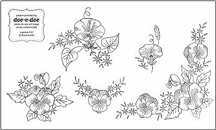 disegni di ricamo campanelle e foglioline