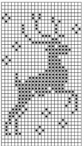 schema natalizio punto croce renna