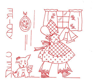 sunbonnet sue in cucina schema di ricamo