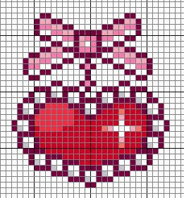 schema punto croce medaglione a forma di cuore