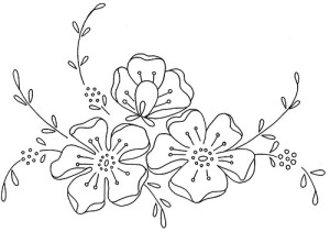 fiori disegno di ricamo