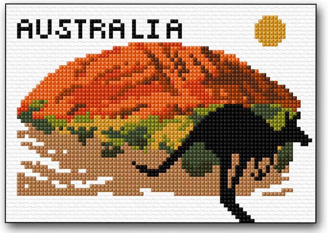cartolina punto croce Australia
